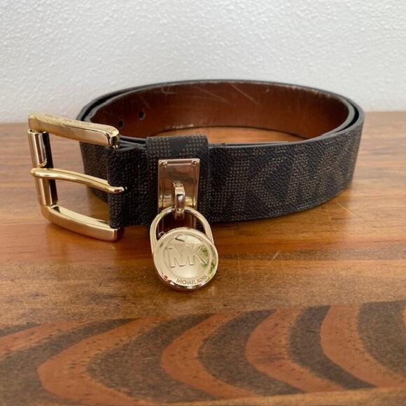 Michael Kors Brown with Gold Hardware Belt - Size Large - Picture 2 of 6